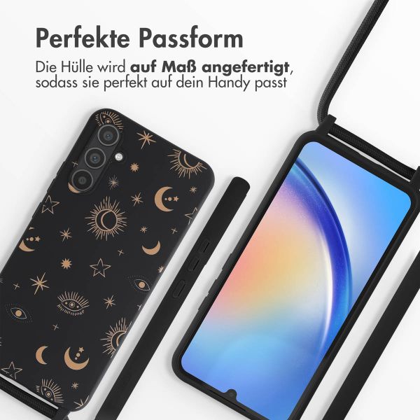 imoshion Silikonhülle design mit Band für das Samsung Galaxy A34 (5G) - Sky Black