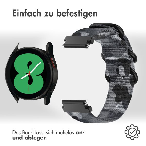 imoshion Nylon bandje für das Samsung Galaxy Watch 7 40/44 mm - Tarnfarbe Grau