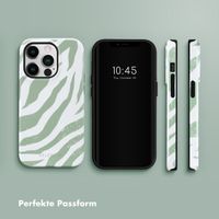 Selencia Vivid Back Cover Apple iPhone 14 Pro - Colorful Zebra Sage Green