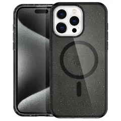 imoshion Sparkle Back Cover mit MagSafe Apple iPhone 15 Pro Max - Glitter Schwarz