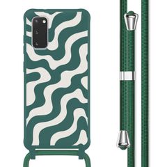 imoshion SilikonHülle design mit Band Samsung Galaxy S20 - Petrol Green Groovy