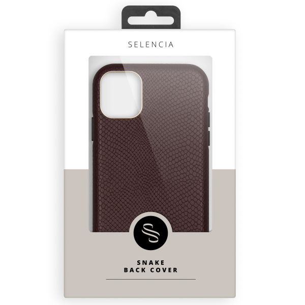 Selencia Gaia Backcover in Schlangenoptik Apple iPhone 13 Pro - Dunkelrot
