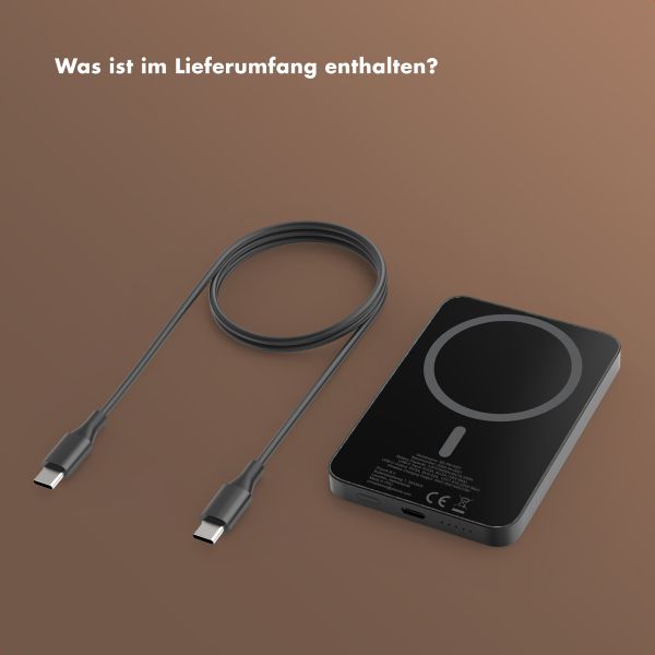 Selencia Vivid Powerbank 5.000 mAh - MagSafe und Qi2 - Schwarz / Leopard