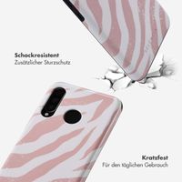 Selencia Vivid Tough Back Cover für das Huawei P30 Lite - Colorful Zebra Old Pink