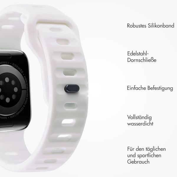 imoshion Active Sport Silikonarmband für die Apple Watch Series 1-10 / SE / Ultra (2) (44/45/46/49 mm) - Weiß