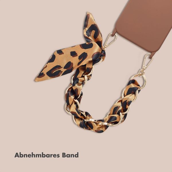 Selencia Luxus-Handyband mit Schal - Braun