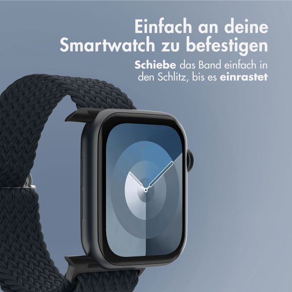 imoshion Gewebtes Nylonarmband für die Apple Watch Series 1 bis 9 / SE (38/40/41 mm) | Series 10 (42 mm) - Dunkelgrau