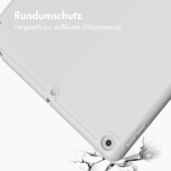 Accezz Smarte Klapphülle aus Silikon Apple iPad 9 (2021) 10.2 Zoll / iPad 8 (2020) 10.2 Zoll / iPad 7 (2019) 10.2 Zoll - Grau