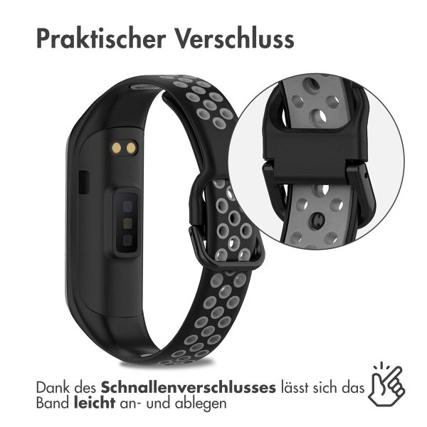 imoshion Silikonband Sport für das Samsung Galaxy Fit 2 - Schwarz / Grau