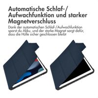 Accezz Rugged Trifold Klapphülle Apple iPad 9 (2021) 10.2 Zoll / iPad 8 (2020) 10.2 Zoll / iPad 7 (2019) 10.2 Zoll - Dunkelblau