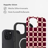 Selencia Vivid Rückabdeckung mit MagSafe Apple iPhone 15 - Check This Burgundy