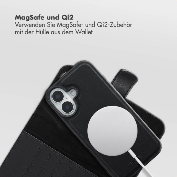 Selencia Olyn Abnehmbare Bookcase mit MagSafe Apple iPhone 16 - Schwarz