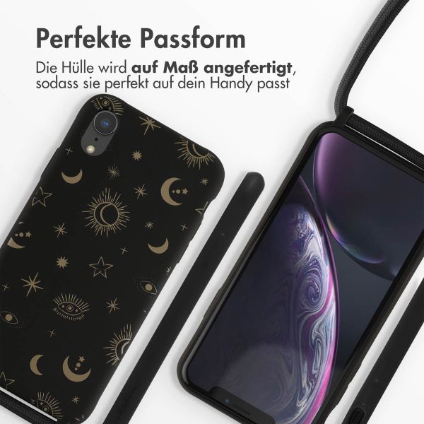 imoshion Silikonhülle design mit Band für das iPhone Xr - Sky Black