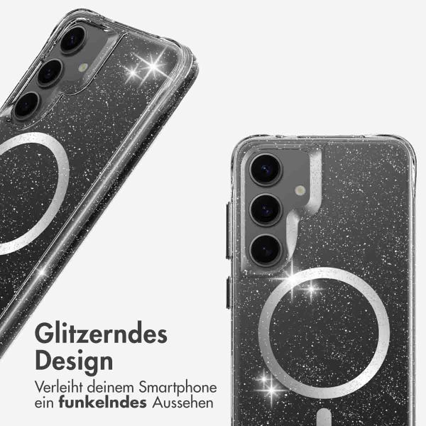 imoshion Klare Glitter Backcover mit MagSafe Samsung Galaxy S24 - Silber