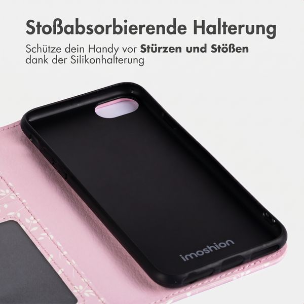 imoshion Design Klapphülle Apple iPhone SE (2022 / 2020) / 8 / 7 / 6(s) - Pink Bazaar Flowers