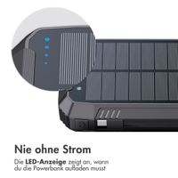 imoshion ﻿Solar Powerbank – Kabellose Powerbank mit Solarpanel – Schnellaufladung und Stromversorgung – 30.000 mAh – Schwarz