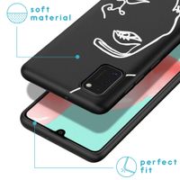 imoshion Design Hülle Samsung Galaxy A41 - Abstraktes Gesicht - Weiß