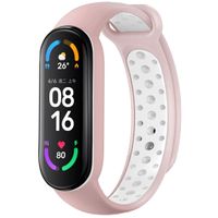 imoshion Silikonband Sport für das Xiaomi Mi Band 5 / 6 - Rosa / Weiß