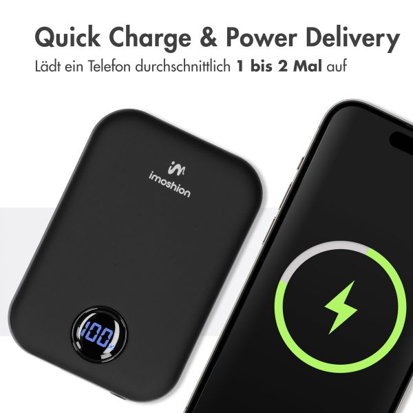 imoshion MagSafe Powerbank - 10.000 mAh - Kabellose Powerbank - Schwarz