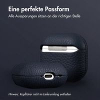 Accezz Echtleder Case  Apple Airpods 4 - Dunkelblau