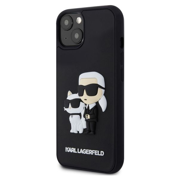 Karl Lagerfeld Karl & Choupette 3D Rubber Hardcase Backcover für das iPhone 15 - Schwarz