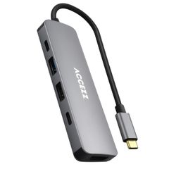 Accezz 5-in-1 USB-C Hub - 4K 30Hz Ultra HD - 100 Watt Laden - Dockingstation