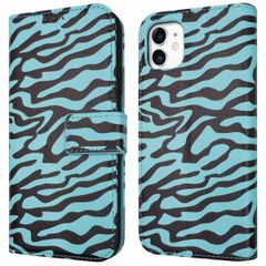 imoshion Design Klapphülle Apple iPhone 11 - Black Blue Stripes