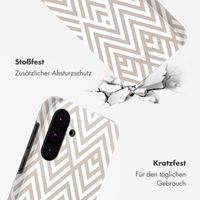 Selencia Vivid Tough Back Cover für das Samsung Galaxy A36 / A56 - Beige Zigzag