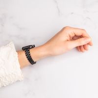 Selencia Jubilee inspiriertes schmales Edelstahlarmband für Apple Watch Series 1 t/m 9 / SE (38/40/41 mm) | Series 10 / 11 (42 mm) - Schwarz