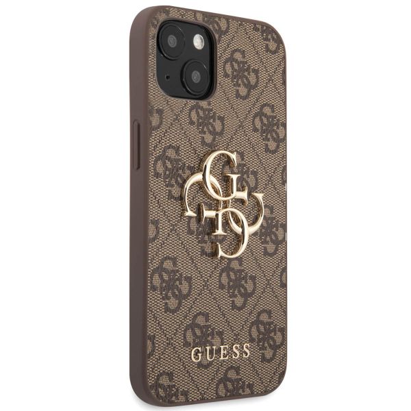 Guess 4G Metal Logo Back Cover für das iPhone 13 - Braun