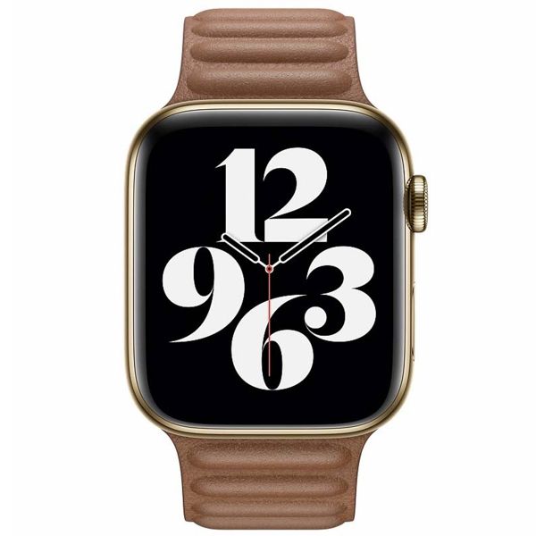 Apple Leather Link für die Apple Watch Series 1-10 / SE / Ultra (2) - 42/44/45/46/49 mm - Größe M/L - Saddle Brown