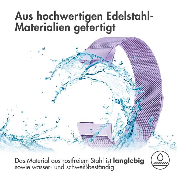 imoshion Mailändische Magnetarmband für das Fitbit Charge 3 / 4 - Größe S - Violett