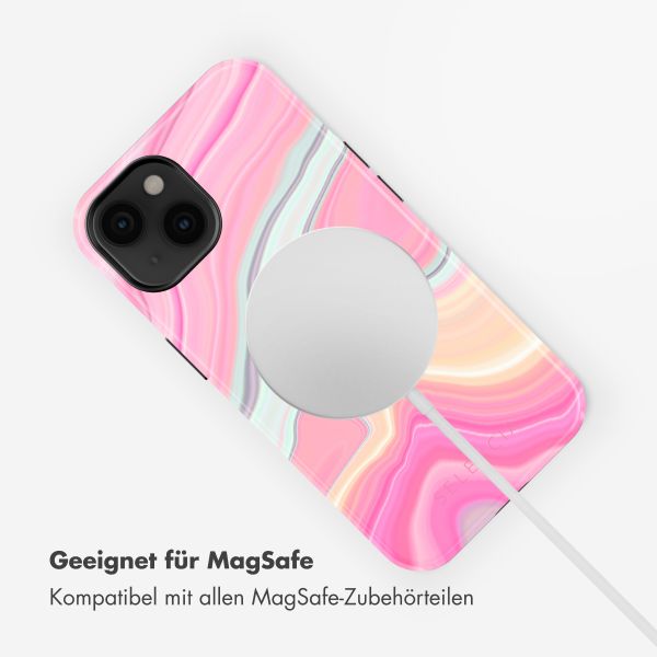 Selencia Vivid Tough Back Cover mit MagSafe für das iPhone 14 - Pastel Lipstick Marble