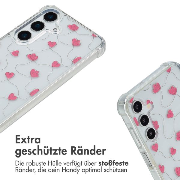 imoshion Design Hülle mit Band Samsung Galaxy A15 (5G) - Dusty Rose Connected Hearts