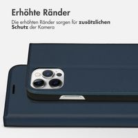 Accezz Premium Leather Slim Klapphülle Apple iPhone 12 (Pro) - Dunkelblau