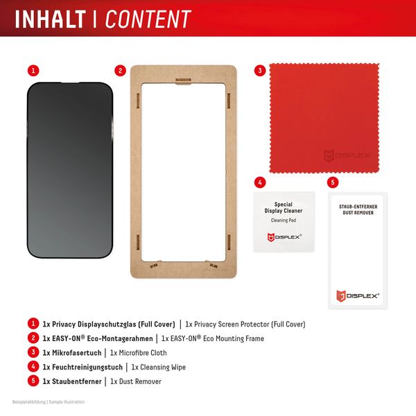 Displex Displayschutz aus gehärtetem Glas Privacy für das Apple iPhone 16 Pro Max
