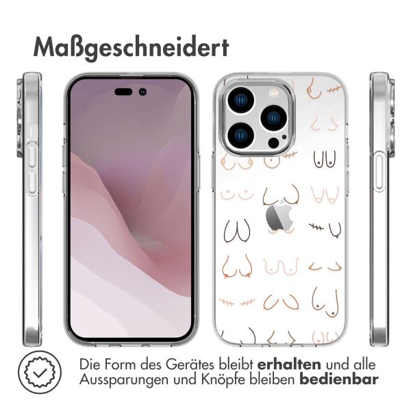 imoshion Design Hülle für das iPhone 14 Pro - Boobs all over - Transparent