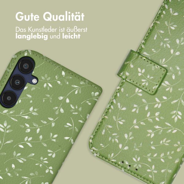 imoshion Design Klapphülle Samsung Galaxy A35 - Green Flowers