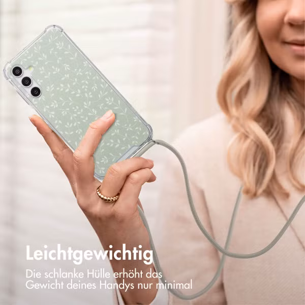 imoshion Design Hülle mit Band Samsung Galaxy A16 - Smoke Green Flowers
