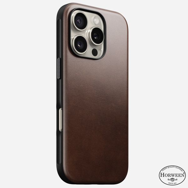 Nomad Modern Horween Leather Case Apple iPhone 16 Pro - Rustic Brown