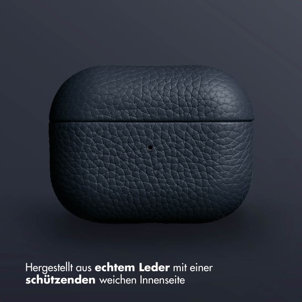 Accezz Echtes Leder Case Apple AirPods Pro - Dunkelblau