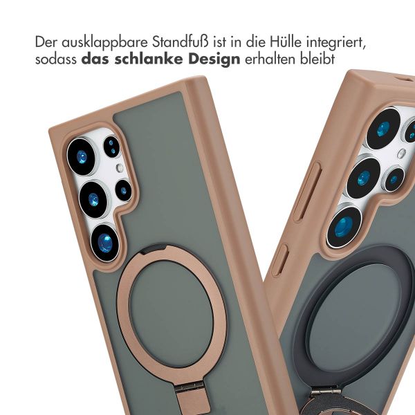 Accezz Ring Stand Backcover mit MagSafe Samsung Galaxy S24 Ultra - Braun