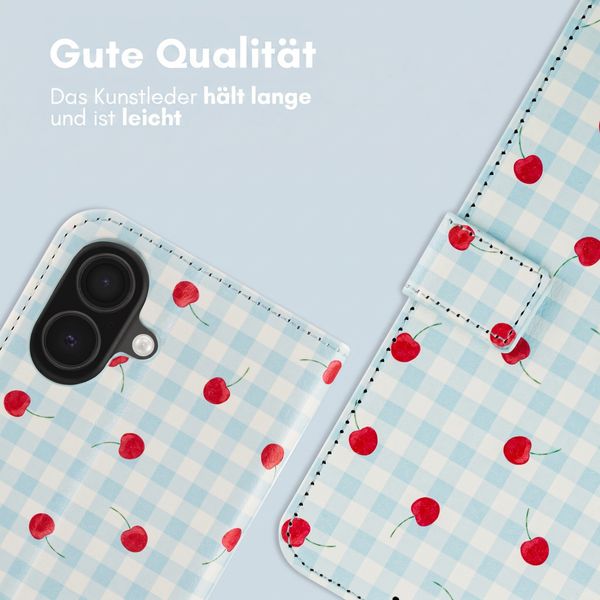 imoshion Design Klapphülle Apple iPhone 16 - Cherry Check