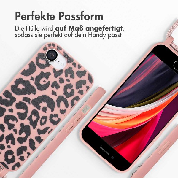 imoshion Silikonhülle design mit Band iPhone 16e - Animal Pink