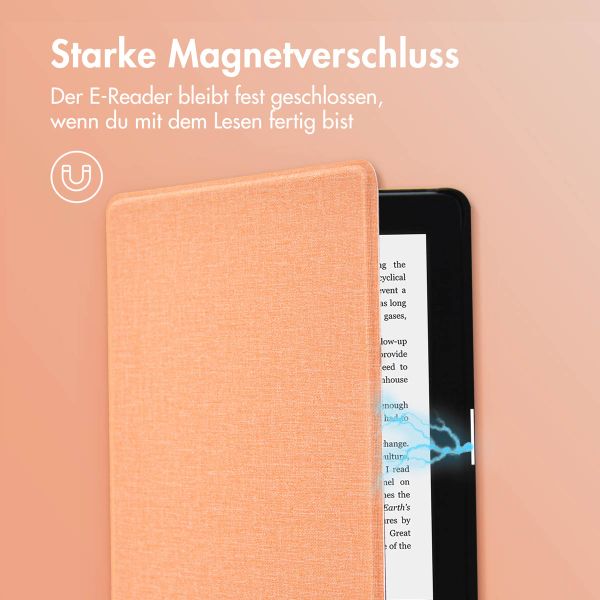 imoshion Canvas Sleepcover Klapphülle für das Kobo Clara 2E / Tolino Shine 4 - Peach