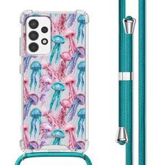 imoshion Design Hülle mit Band für das Samsung Galaxy A52(s) (5G/4G) - Jellyfish Watercolor