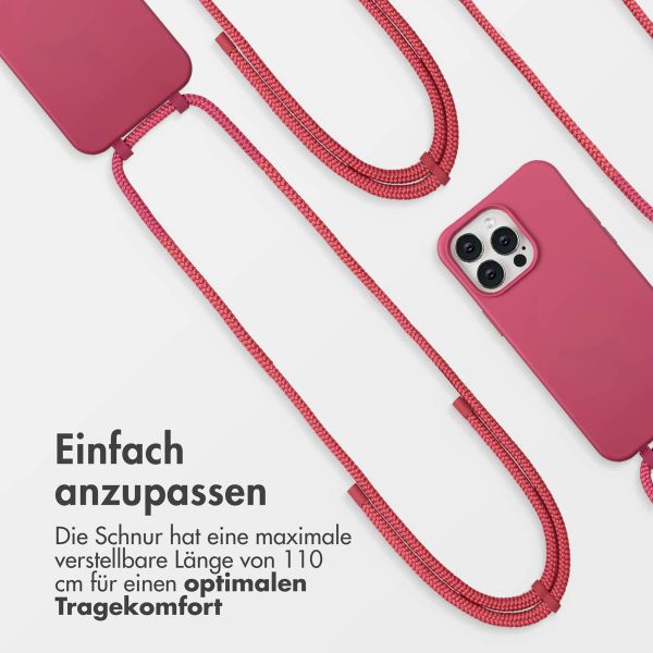 imoshion Color Backcover mit abnehmbarem Handykette und MagSafe Apple iPhone 14 Pro Max - Raspberry