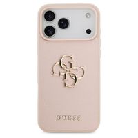 Guess Big 4G Logo Hülle Grained Apple iPhone 17 Pro Max - Rosa