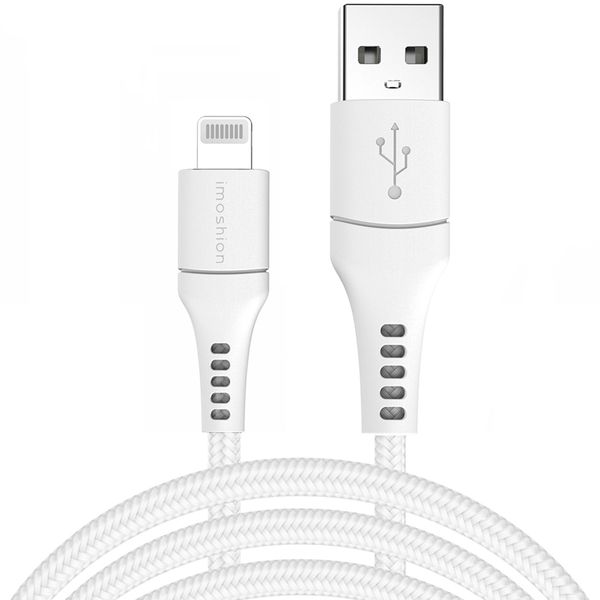 imoshion MFI-zertifiziertes Lightning- auf USB-Kabel - Geflochtenes Gewebe - 3 m - Weiß