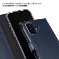 Selencia Echtleder Klapphülle für das Apple iPhone 16 Plus - Blau